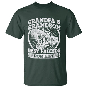 Father's Day T Shirt Grandpa Grandson Best Friend for Life TS09 Dark Forest Green Print Your Wear