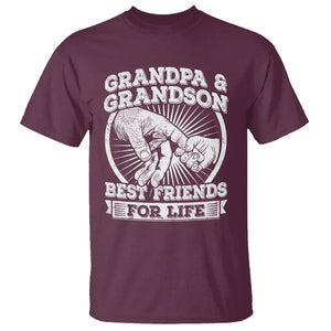 Father's Day T Shirt Grandpa Grandson Best Friend for Life TS09 Maroon Print Your Wear