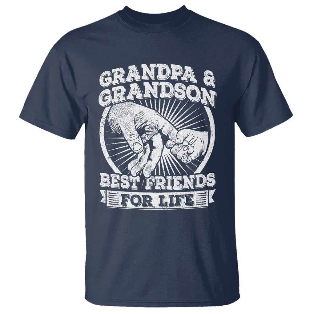Father's Day T Shirt Grandpa Grandson Best Friend for Life TS09 Navy Print Your Wear