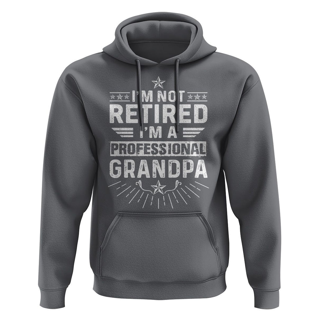 Grandpa Retirement Hoodie I'm Not Retired I'm A Professional Grandpa Father's Day TS09 Charcoal Print Your Wear