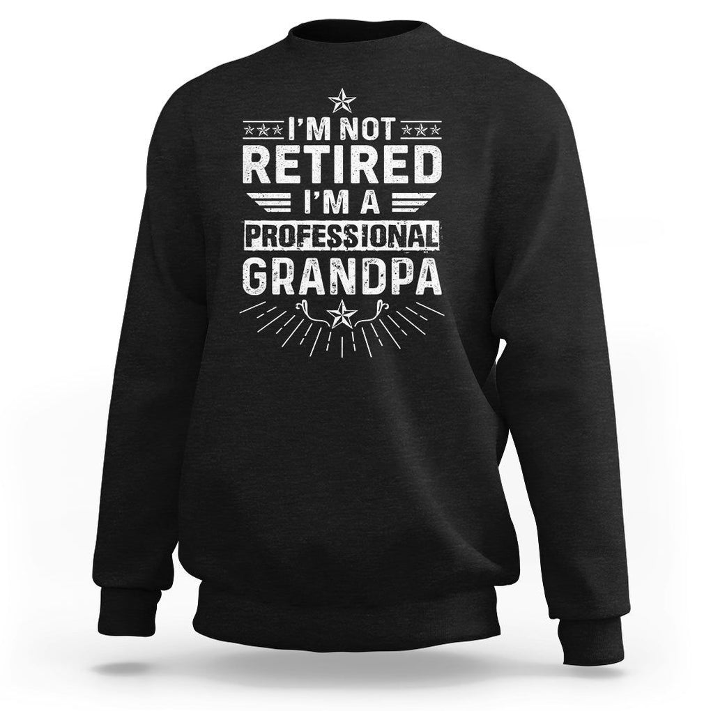 Grandpa Retirement Sweatshirt I'm Not Retired I'm A Professional Grandpa Father's Day TS09 Black Print Your Wear
