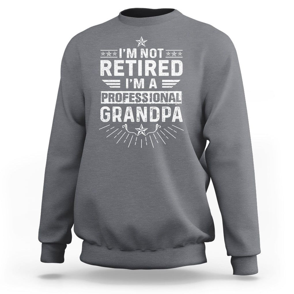 Grandpa Retirement Sweatshirt I'm Not Retired I'm A Professional Grandpa Father's Day TS09 Charcoal Print Your Wear