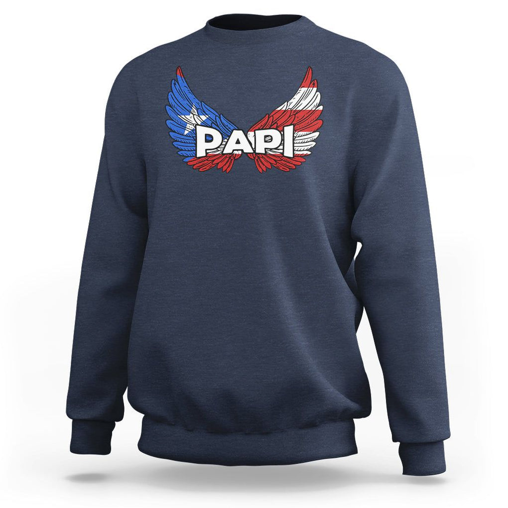 Papi Puerto Rican Father's Day Sweatshirt TS09 Navy Print Your Wear
