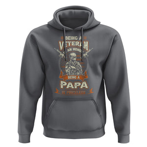 Veteran Dad Hoodie Being A Veteran Is An Honor Being Papa Is Priceless Father's Day TS09 Charcoal Print Your Wear