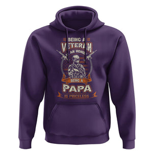 Veteran Dad Hoodie Being A Veteran Is An Honor Being Papa Is Priceless Father's Day TS09 Purple Print Your Wear
