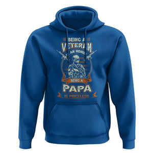 Veteran Dad Hoodie Being A Veteran Is An Honor Being Papa Is Priceless Father's Day TS09 Royal Blue Print Your Wear