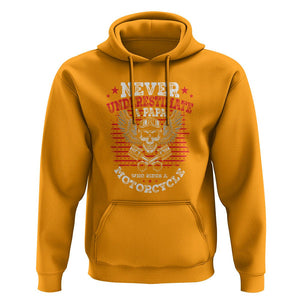 Never Underestimate A Papa Who Rides A Motorcycle Father's Day Hoodie TS09 Gold Print Your Wear