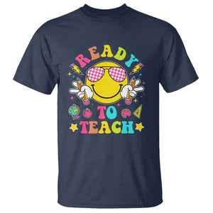 Funny Ready To Teach Teacher Back To School T Shirt TS09 Navy Print Your Wear