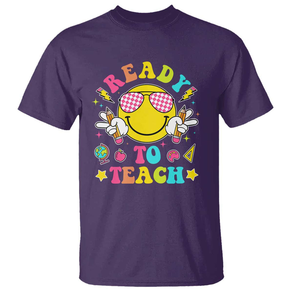 Funny Ready To Teach Teacher Back To School T Shirt TS09 Purple Print Your Wear