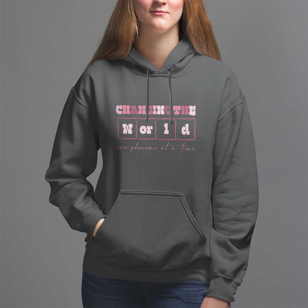 Teacher Hoodie Changing The World One Phoneme At A Time TS09 Black Print Your Wear