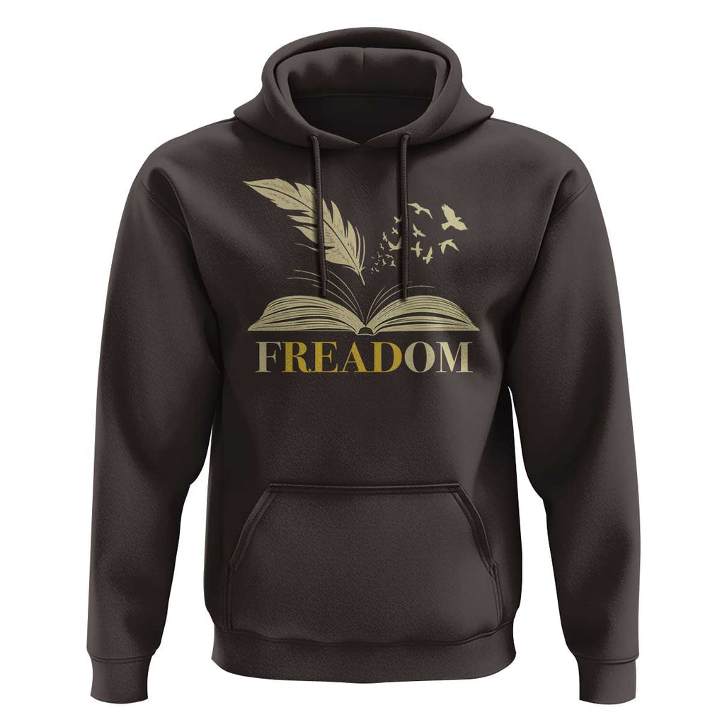 Book Lover Hoodie Reading Freadom Against Book Bans TS09 Dark Chocolate Print Your Wear