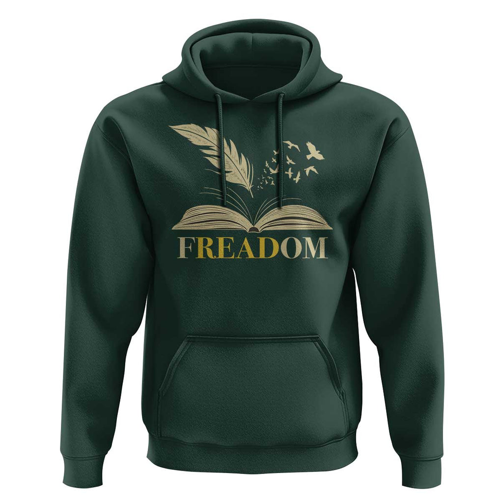 Book Lover Hoodie Reading Freadom Against Book Bans TS09 Dark Forest Green Print Your Wear