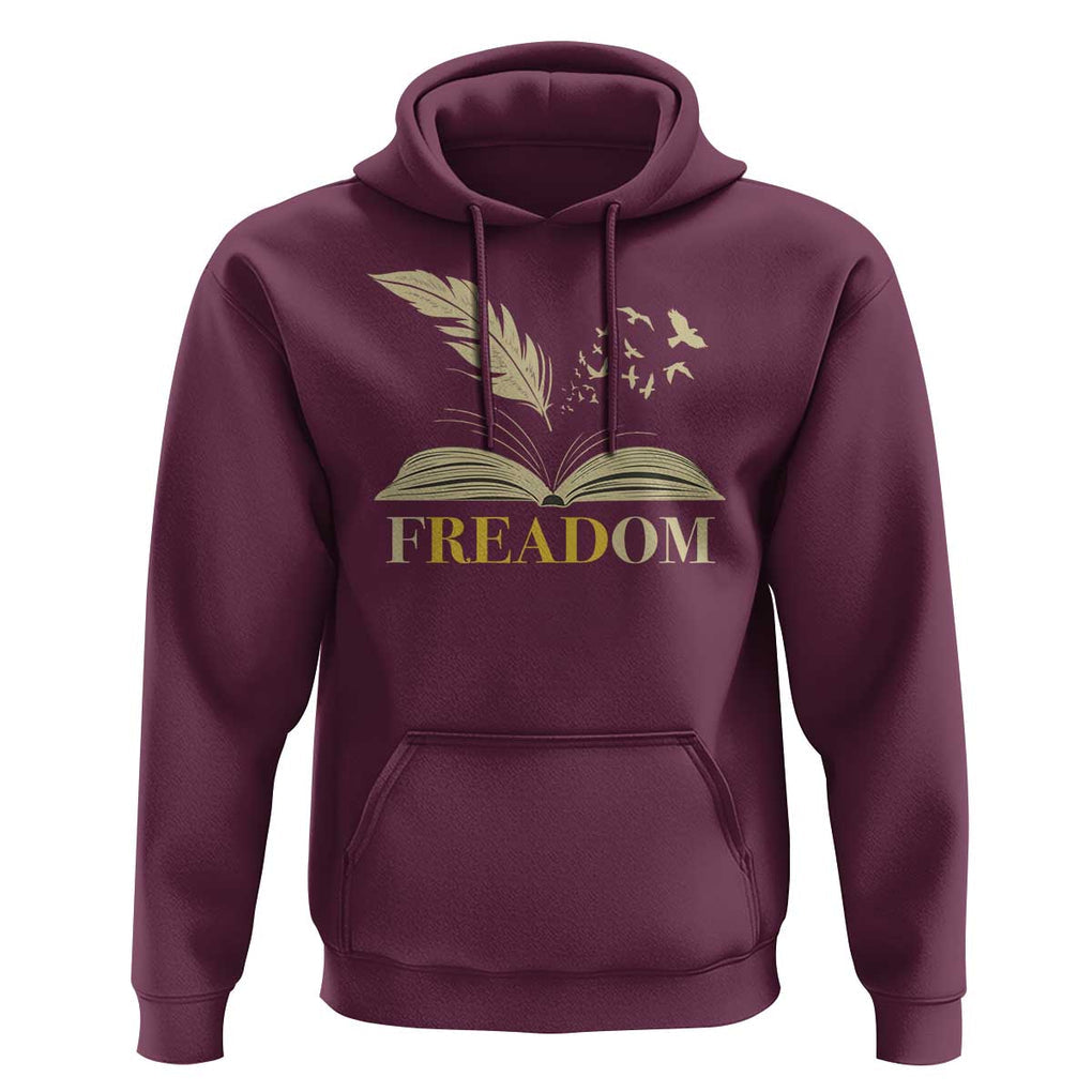 Book Lover Hoodie Reading Freadom Against Book Bans TS09 Maroon Print Your Wear