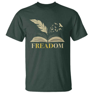 Book Lover T Shirt Reading Freadom Against Book Bans TS09 Dark Forest Green Print Your Wear