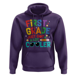 Funny First Grade Hoodie Just Got A Lot Cooler TS09 Purple Print Your Wear