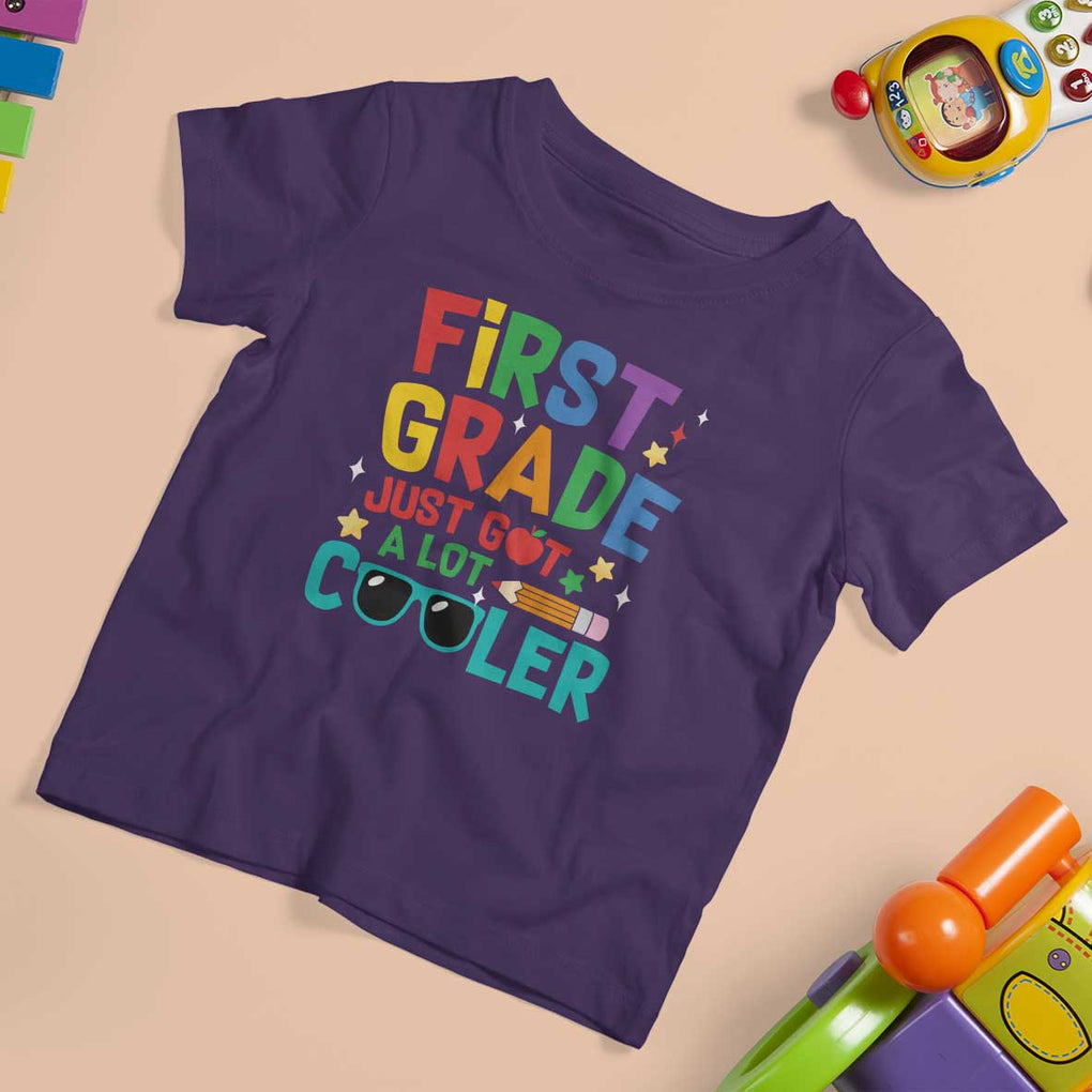 Funny First Grade T Shirt For Kid Just Got A Lot Cooler TS09 Purple Print Your Wear