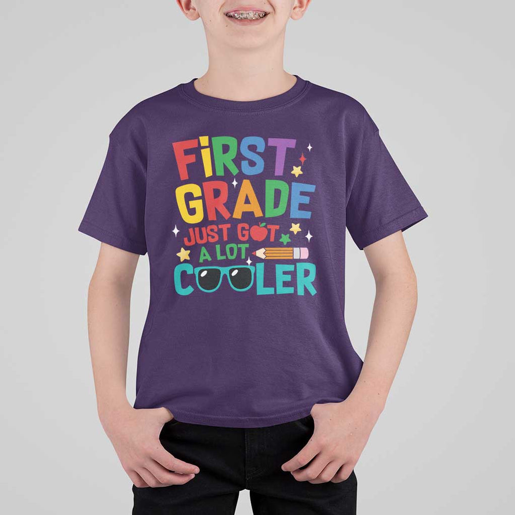 Funny First Grade T Shirt For Kid Just Got A Lot Cooler TS09 Purple Print Your Wear