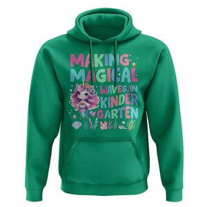 Kindergarten Mermaid Unicorn Hoodie Making Magical Waves In Kindergarten TS09 Irish Green Print Your Wear
