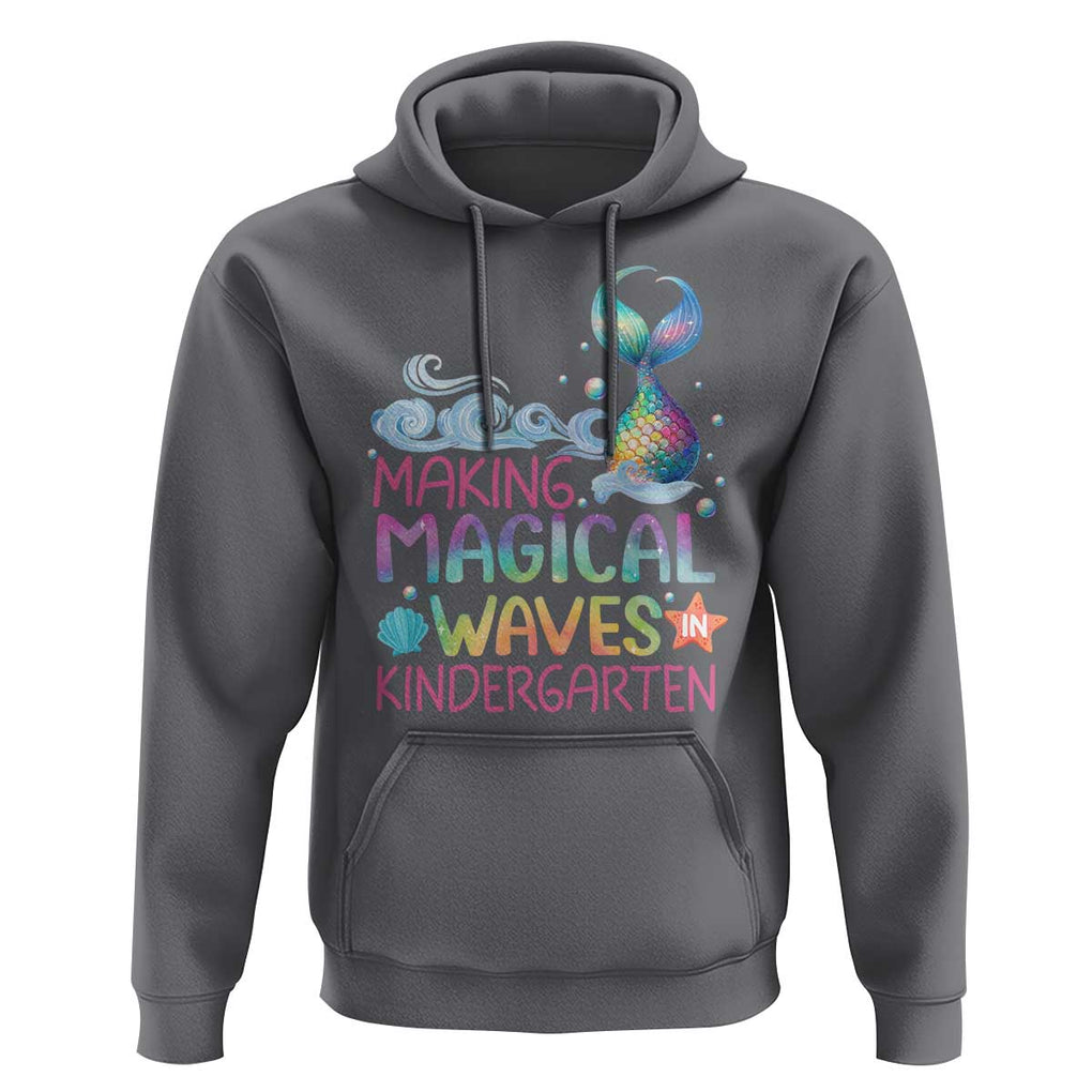 Kindergarten Mermaid Hoodie Making Magical Waves In Kindergarten TS09 Charcoal Print Your Wear