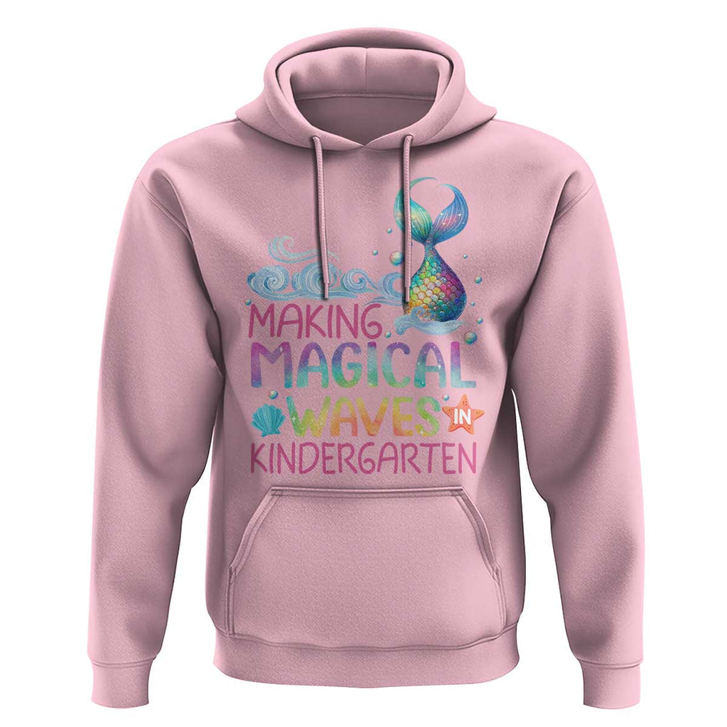 Kindergarten Mermaid Hoodie Making Magical Waves In Kindergarten TS09 Light Pink Print Your Wear