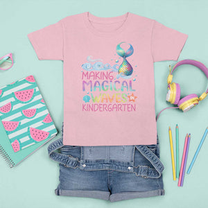 Kindergarten Mermaid T Shirt For Kid Making Magical Waves In Kindergarten TS09 Light Pink Print Your Wear