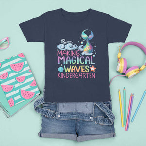 Kindergarten Mermaid T Shirt For Kid Making Magical Waves In Kindergarten TS09 Navy Print Your Wear