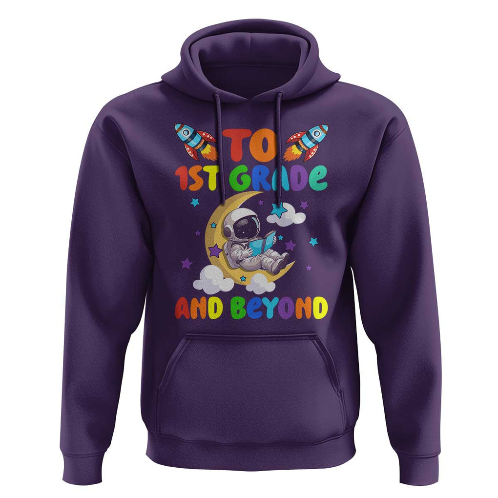 Funny 1st Grade Outer Space Hoodie To Frist Grade And Beyond Astronaut TS09 Purple Print Your Wear