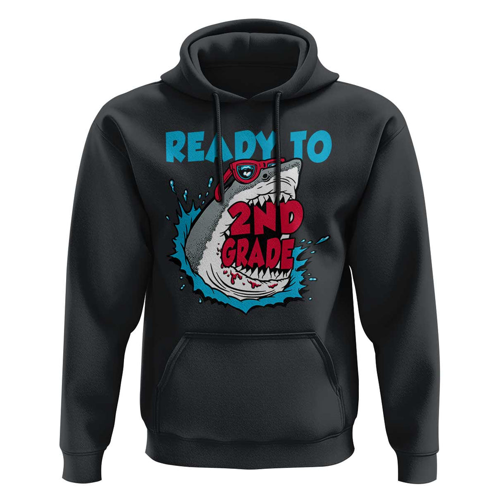 Funny Shark Ready To Attack 2nd Grade Hoodie TS09 Black Print Your Wear