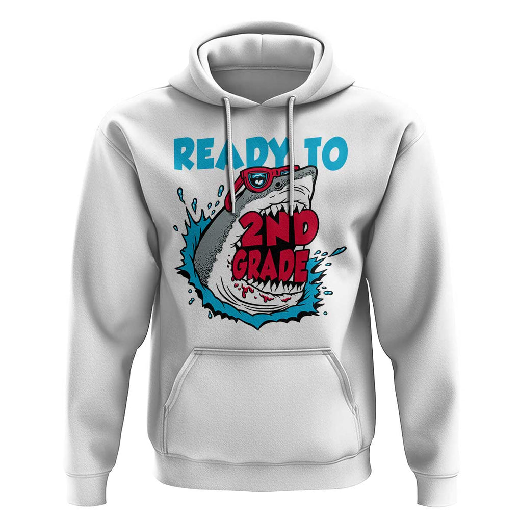 Funny Shark Ready To Attack 2nd Grade Hoodie TS09 White Print Your Wear