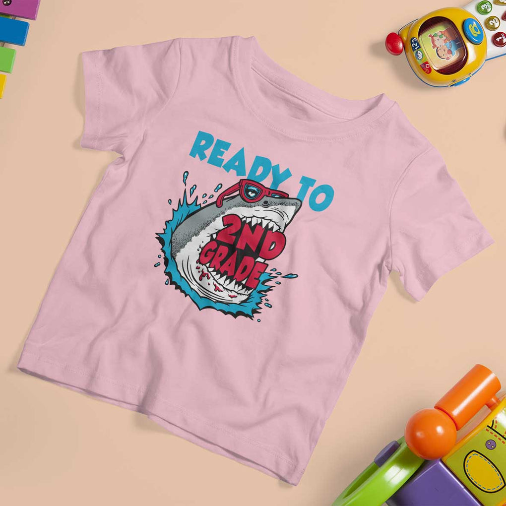 Funny Shark Ready To Attack 2nd Grade T Shirt For Kid TS09 Light Pink Print Your Wear
