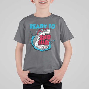 Funny Shark Ready To Attack 2nd Grade T Shirt For Kid TS09 Charcoal Print Your Wear