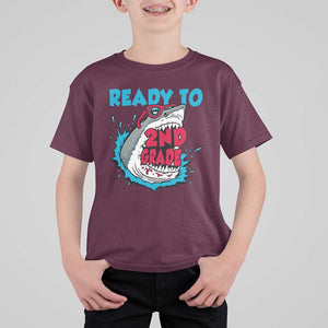 Funny Shark Ready To Attack 2nd Grade T Shirt For Kid TS09 Maroon Print Your Wear