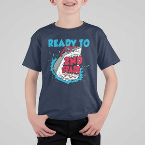 Funny Shark Ready To Attack 2nd Grade T Shirt For Kid TS09 Navy Print Your Wear