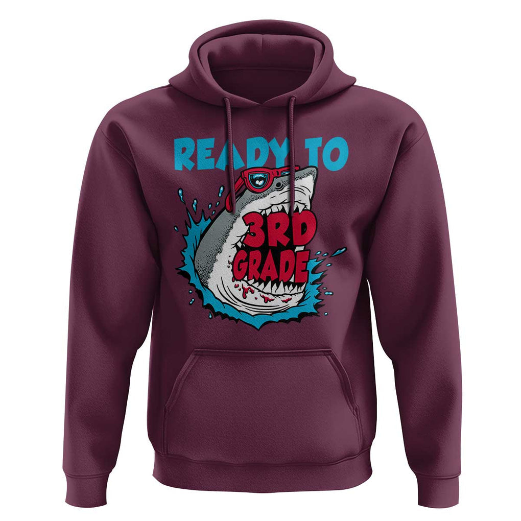 Funny Shark Ready To Attack 3rd Grade Hoodie TS09 Maroon Print Your Wear