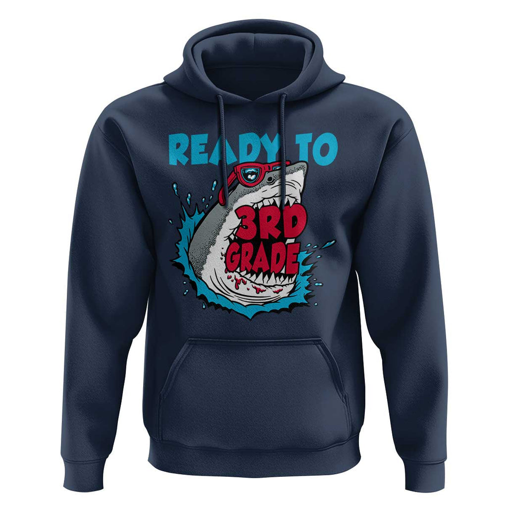 Funny Shark Ready To Attack 3rd Grade Hoodie TS09 Navy Print Your Wear