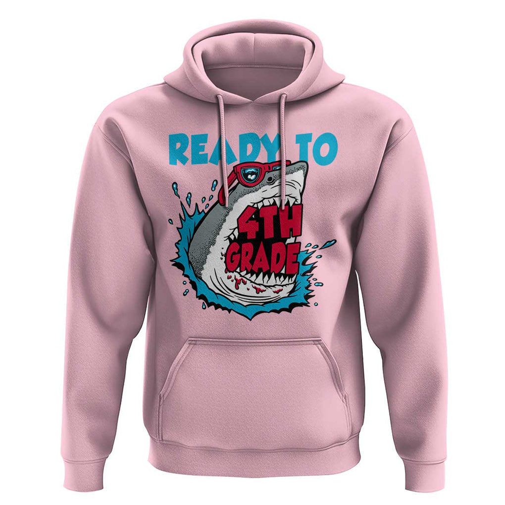 Funny Shark Ready To Attack 4th Grade Hoodie TS09 Light Pink Print Your Wear