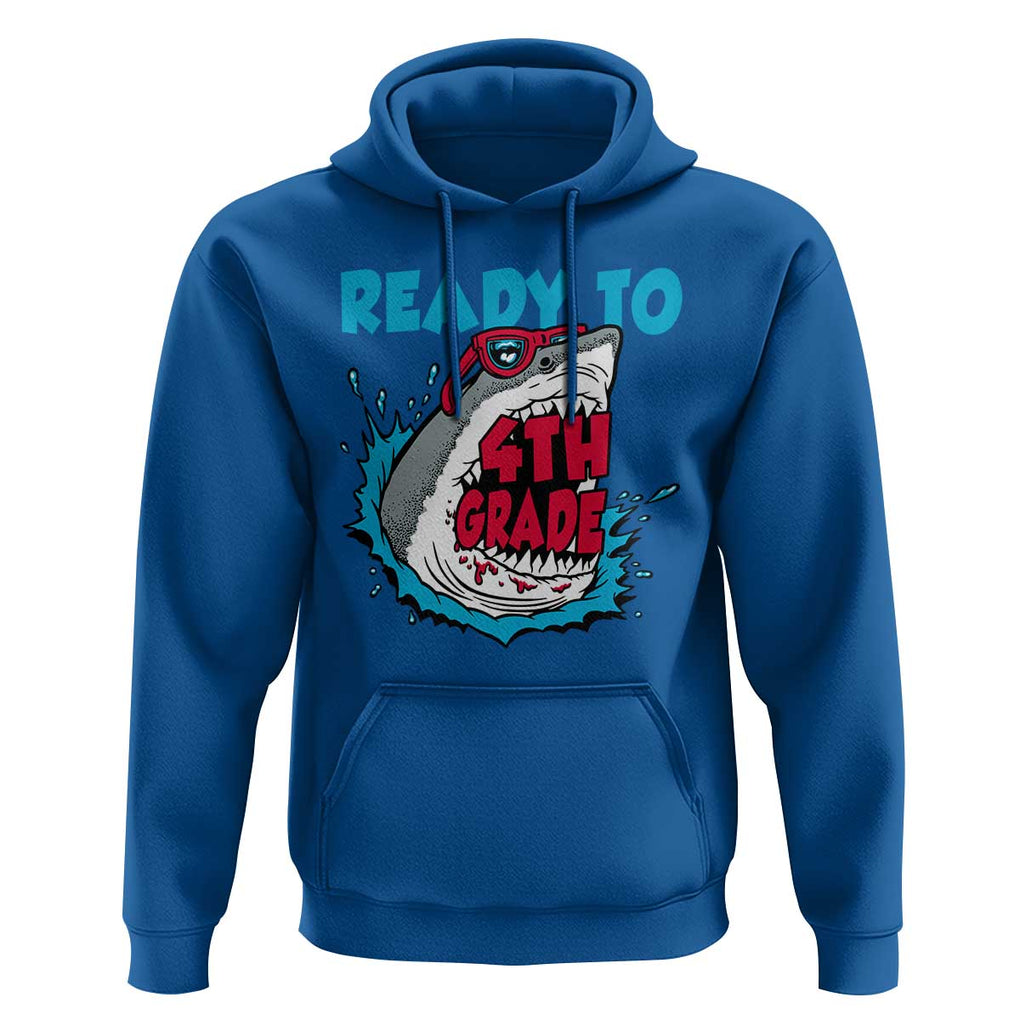 Funny Shark Ready To Attack 4th Grade Hoodie TS09 Royal Blue Print Your Wear