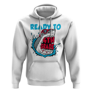 Funny Shark Ready To Attack 4th Grade Hoodie TS09 White Print Your Wear