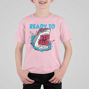 Funny Shark Ready To Attack 5th Grade T Shirt For Kid TS09 Light Pink Print Your Wear