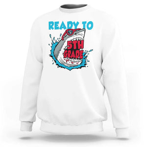 Funny Shark Ready To Attack 5th Grade Sweatshirt TS09 White Print Your Wear