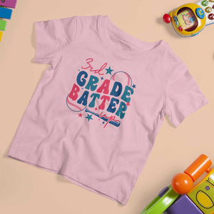 3rd Grade Baseball Player T Shirt For Kid Batter Up Back To School TS09 Light Pink Print Your Wear