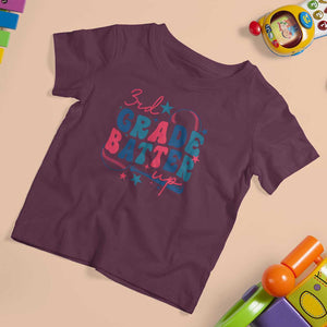 3rd Grade Baseball Player T Shirt For Kid Batter Up Back To School TS09 Maroon Print Your Wear