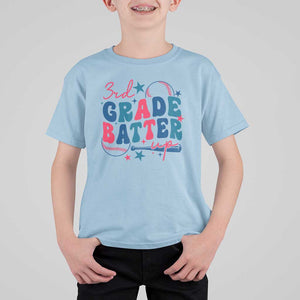 3rd Grade Baseball Player T Shirt For Kid Batter Up Back To School TS09 Light Blue Print Your Wear