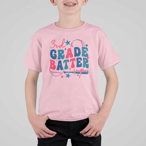 3rd Grade Baseball Player T Shirt For Kid Batter Up Back To School TS09 Light Pink Print Your Wear