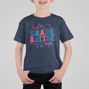 3rd Grade Baseball Player T Shirt For Kid Batter Up Back To School TS09 Navy Print Your Wear