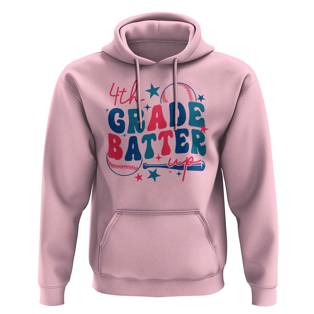 4th Grade Baseball Player Hoodie Batter Up Back To School TS09 Light Pink Print Your Wear