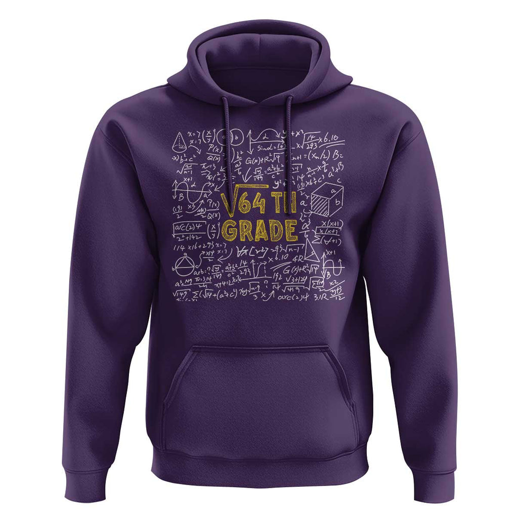 Funny Math Lover Back To School Hoodie 8th Grade Square Root Of 64 TS09 Purple Print Your Wear
