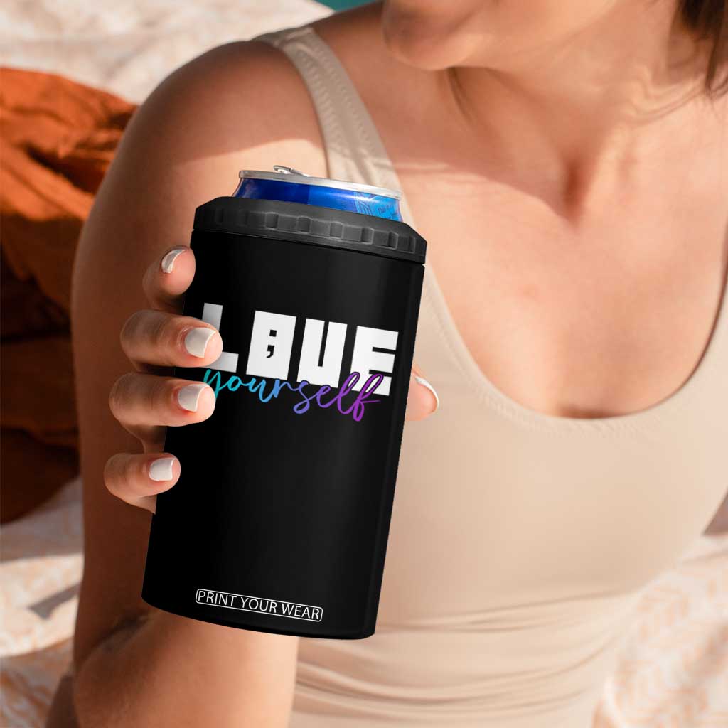 Love Yourself Semicolon Suicide Prevention 4 in 1 Can Cooler Tumbler TS09 Print Your Wear