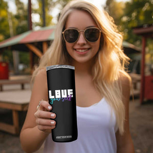 Love Yourself Semicolon Suicide Prevention Skinny Tumbler TS09 Print Your Wear