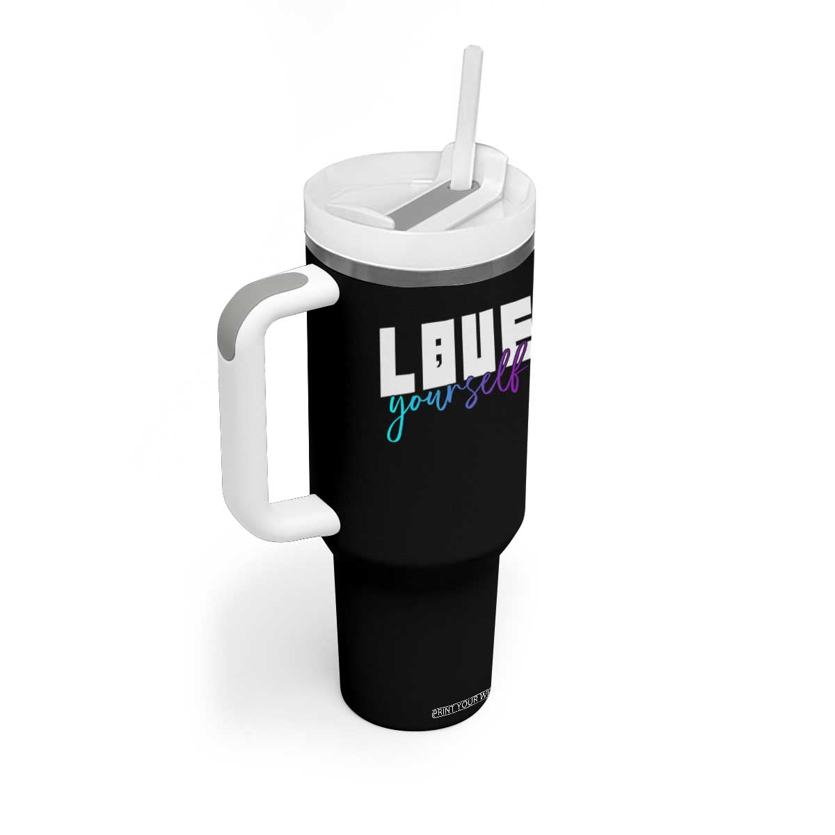 Love Yourself Semicolon Suicide Prevention Tumbler With Handle TS09 Print Your Wear